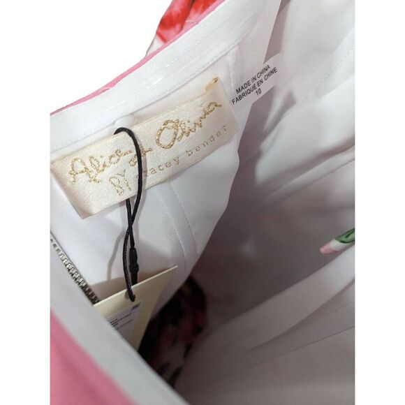 Alice + Olivia Florence Halter high tea floral dress Size 10 NEW - Picture 6 of 6